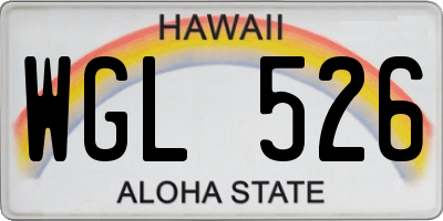 HI license plate WGL526