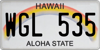 HI license plate WGL535