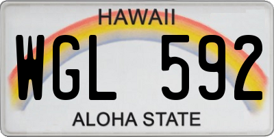 HI license plate WGL592