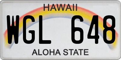 HI license plate WGL648