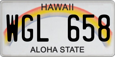 HI license plate WGL658