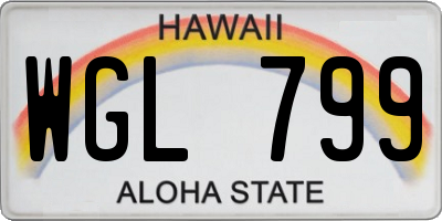 HI license plate WGL799