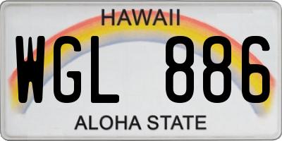 HI license plate WGL886
