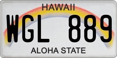 HI license plate WGL889