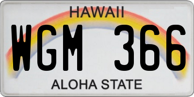 HI license plate WGM366