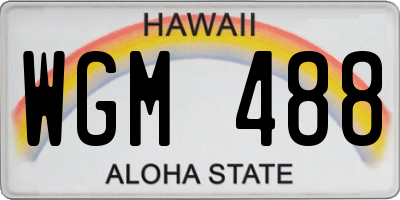 HI license plate WGM488