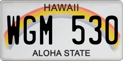 HI license plate WGM530