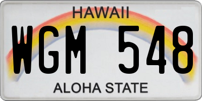 HI license plate WGM548