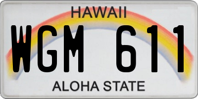 HI license plate WGM611