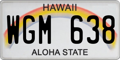 HI license plate WGM638
