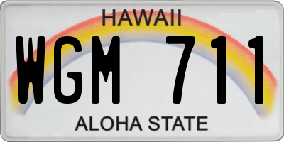 HI license plate WGM711