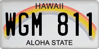 HI license plate WGM811