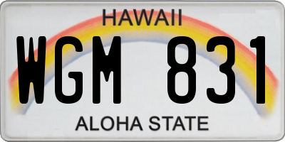 HI license plate WGM831