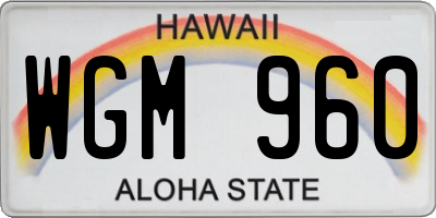 HI license plate WGM960
