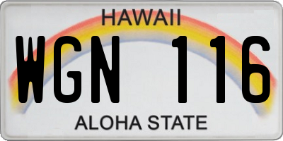 HI license plate WGN116