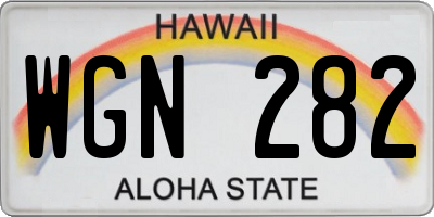 HI license plate WGN282