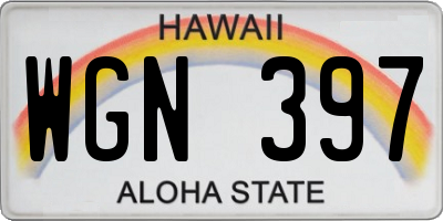 HI license plate WGN397