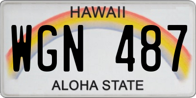 HI license plate WGN487