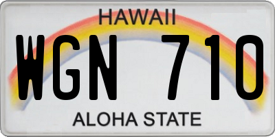 HI license plate WGN710