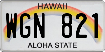 HI license plate WGN821
