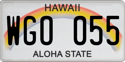 HI license plate WGO055