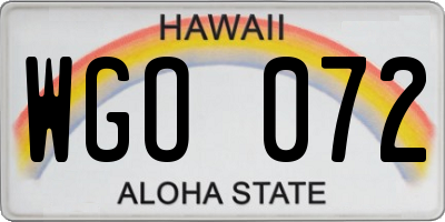 HI license plate WGO072