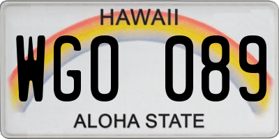 HI license plate WGO089
