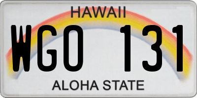 HI license plate WGO131