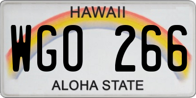 HI license plate WGO266