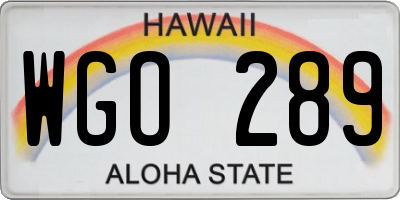 HI license plate WGO289