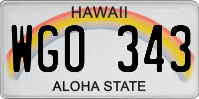HI license plate WGO343