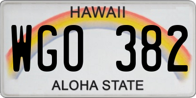 HI license plate WGO382