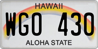 HI license plate WGO430