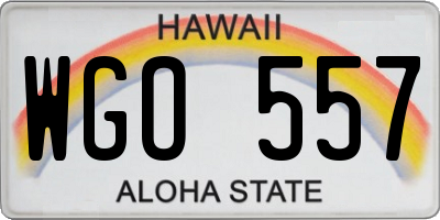 HI license plate WGO557