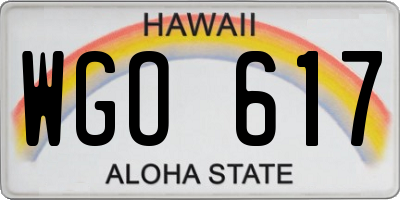 HI license plate WGO617