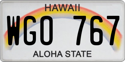 HI license plate WGO767