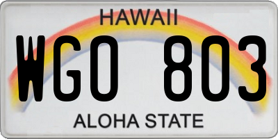HI license plate WGO803