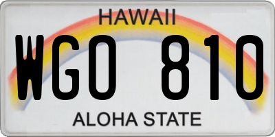 HI license plate WGO810