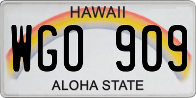 HI license plate WGO909