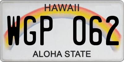 HI license plate WGP062
