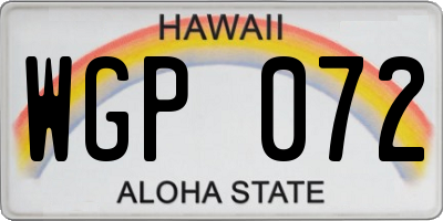 HI license plate WGP072
