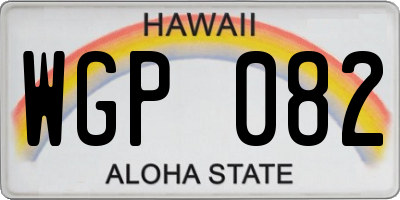 HI license plate WGP082