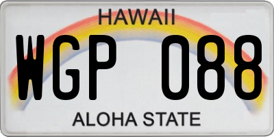 HI license plate WGP088