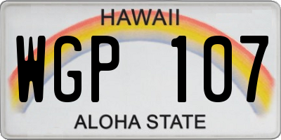 HI license plate WGP107