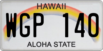 HI license plate WGP140