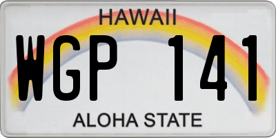 HI license plate WGP141