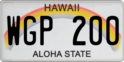 HI license plate WGP200