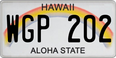 HI license plate WGP202