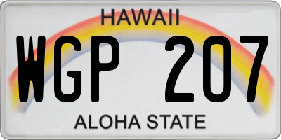 HI license plate WGP207