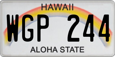 HI license plate WGP244